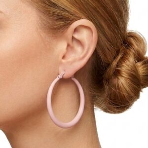 NEW Pink Hoop Earrings 70s Preppy Coquette Girl Girlhoodcore Retro Summer Party